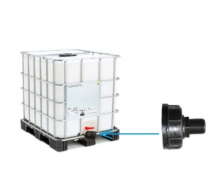 Laistymo sistemų pajungimo ventilis  60mm prie IBC konteinerio x 3/4 išorinis sriegis
